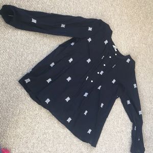 Navy blue loft blouse